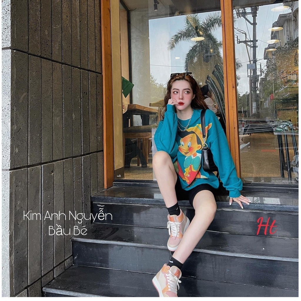 🌸 Áo sweater nỉ cotton cậu bé hot trend ,🌸 Áo hoodie nỉ form rộng dáng unisex phong cách Hàn Quốc