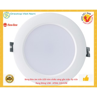 Đèn âm trần chiếu sáng gắn trần, ốp trần Rạng Đông 12W - AT04L 110/12W