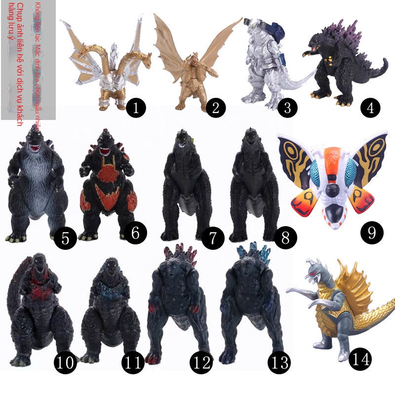 ◇Bông sen đỏ Godzilla Toho đồ chơi phim rồng ba đầu keo mềm quái vật vua đồ chơi khủng long cơ khí