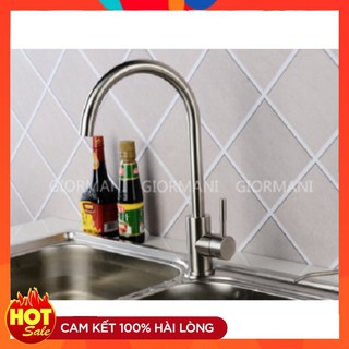 Vòi nước, Vòi Chậu Rửa Bát Nóng Lạnh Inox 304 VRB 03 tặng đôi dây cấp nước