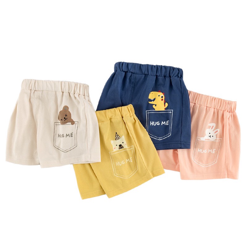 Quần đùi short kaki cho bé unisix, quần mặc nhà sooc bé trai gái TINY KIDS từ 8-18kg