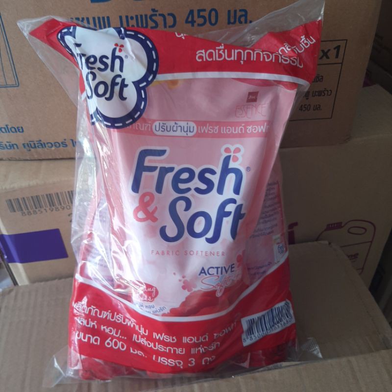 Nước xả vải Fresh&soft Thái Lan gói 600ml nội địa thơm đủ 4 màu