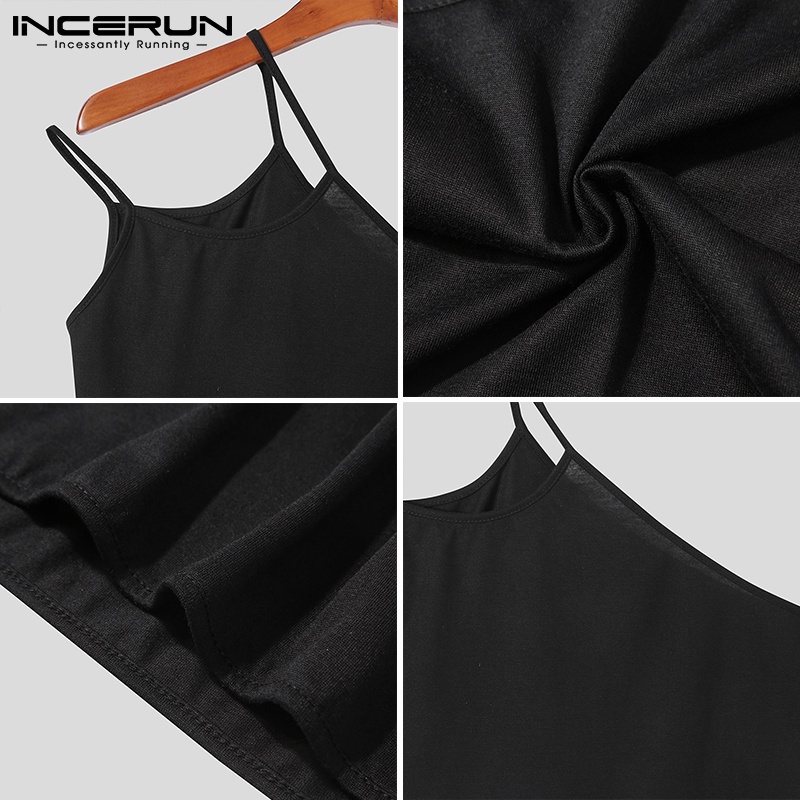 Áo dây croptop INCERUN không tay dáng ôm thời trang mùa hè cho nam