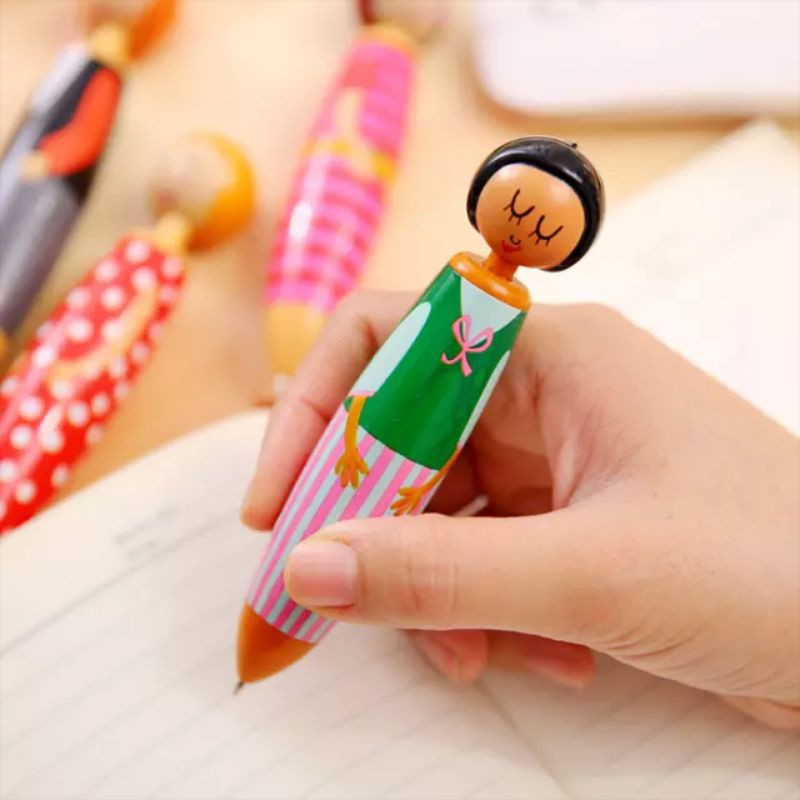 Đồ dùng học tập ⚡FREESHIP⚡ Bút bi hoạt hình cô gái siêu cute, bút kiểu ngộ nghĩnh