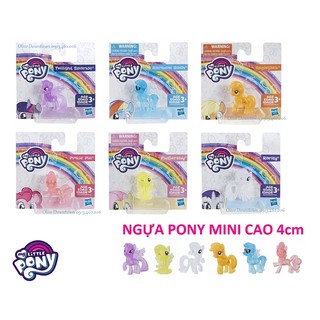 LẺ 1 Vỉ ♥️ Mô hình Ngựa Pony cao 4cm màu sắc trong suốt - My Little Pony - Đồ chơi VNXK