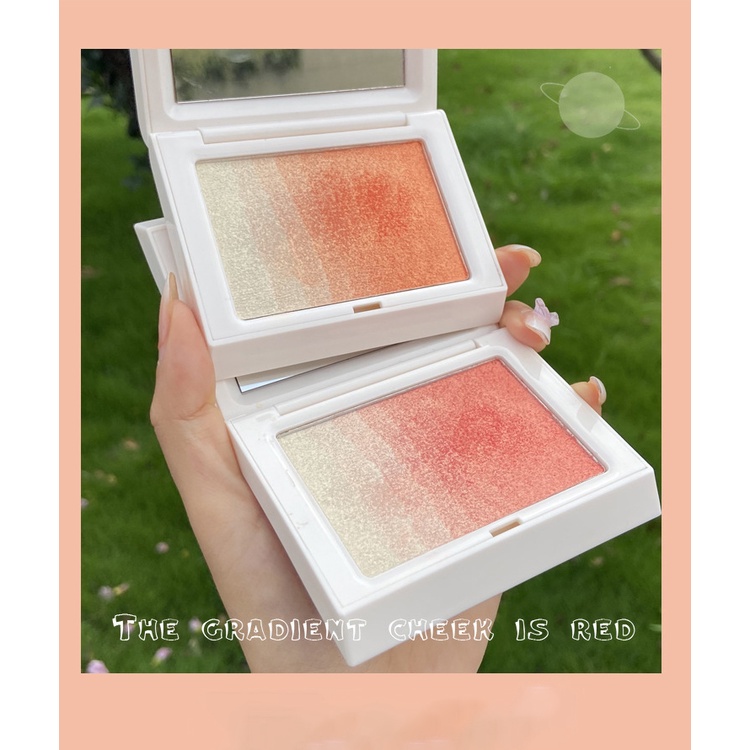 Bán Nóng✿ Bảng Phấn Bắt Sáng Màu Cam Hồng Lấp Lánh ✿Phấn Má Hồng Mềm Mịn Có Nhũ Lấp Lánh Thời Trang✿Trang Điểm Hàn Quốc