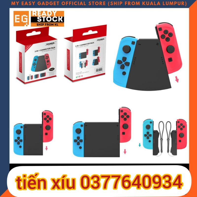 Nintendo switch grip conector pack bộ grip joycon 5 in 1 Nintendo Switch strap Grip HandGrip Pack Connector Dobe