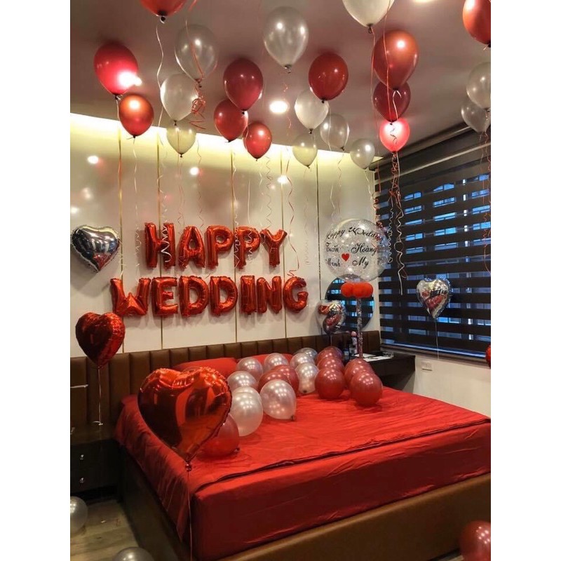 Bóng Chữ Happy Wedding Trang Trí Đám Cưới ( Loại Đẹp)