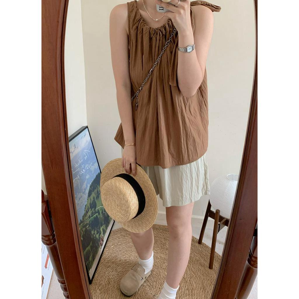 Áo Kiểu Dây Rút Dáng Chữ a Phong Cách Mùa Hè Mới 65538