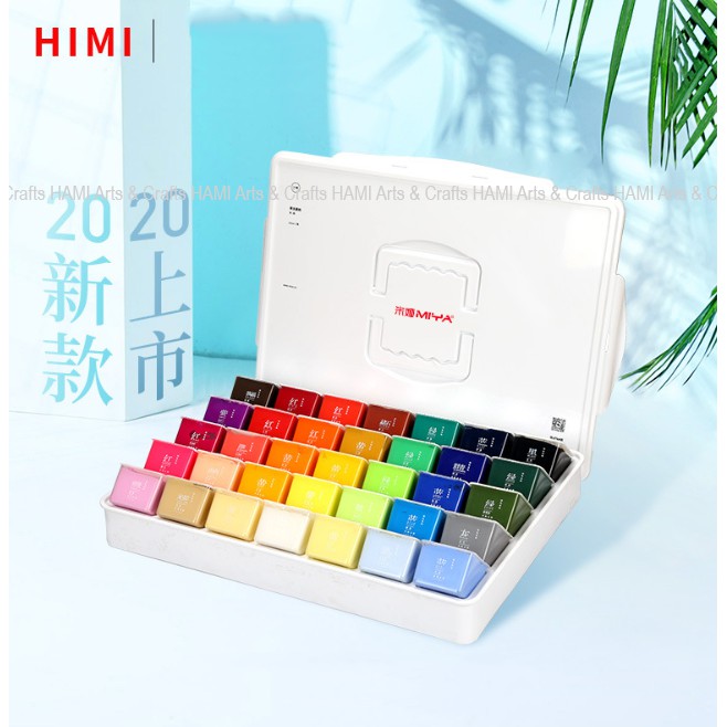 Màu gouache Miya Himi hộp 56 màu, hộp 56 màu x 30ml dùng vẽ tranh màu nước