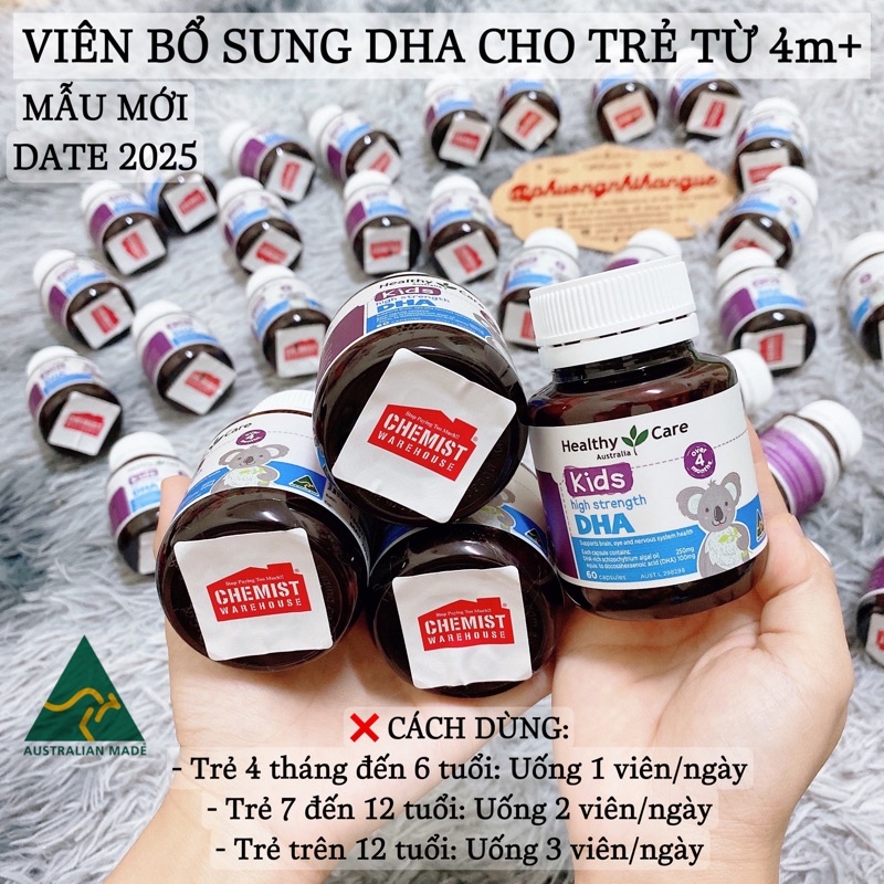 BILL MUA TẠI ÚC - VIÊN UỐNG BỔ SUNG CANXI VÀ DHA HEALTHY CARE 60 VIÊN