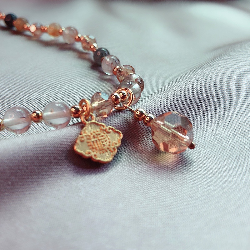 [Hàng Mới] Vòng Tay Hạt Pha Lê Hai Lớp Phong Cách Hàn Quốc Nhật Bản Mới