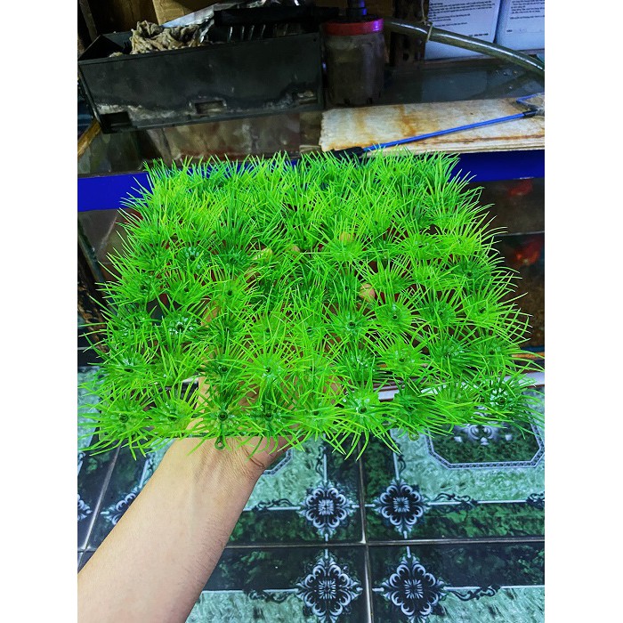 THẢM CỎ KIM NHÂN TẠO TRANG TRÍ HỒ CÁ NON BỘ 25X25CM