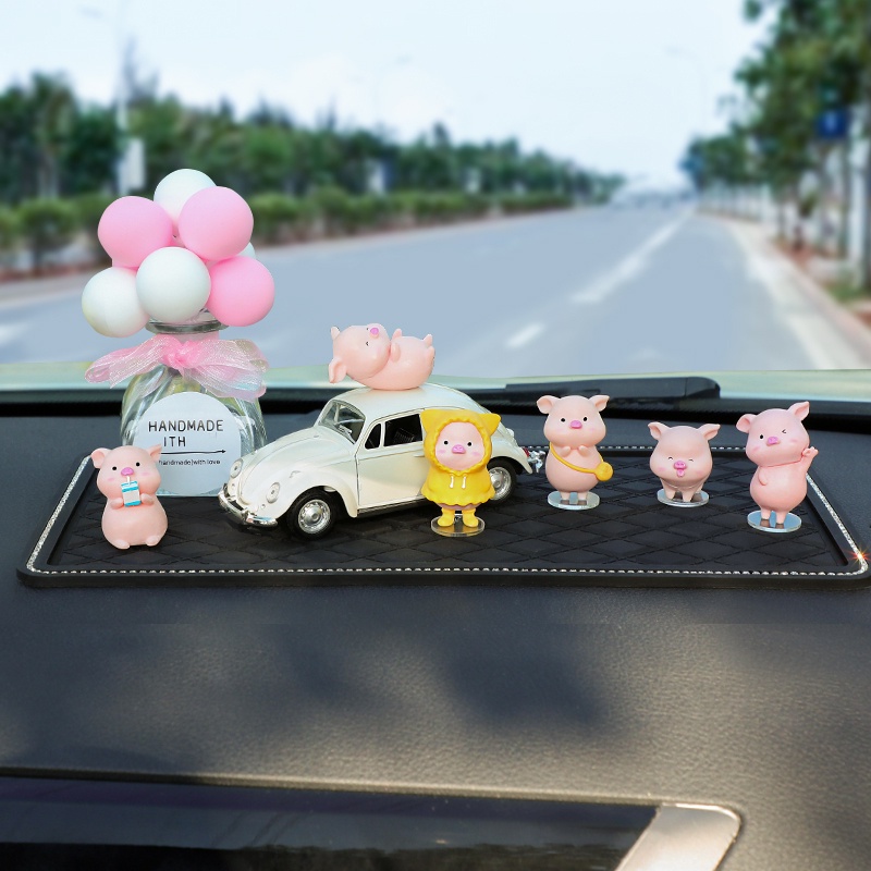 Decor Ô Tô Set 6 Chú Heo Cực Đáng Yêu Trang Trí Bàn Làm Việc Bàn Học Phòng Khách - Phụ Kiện Xe Hơi Decoroto