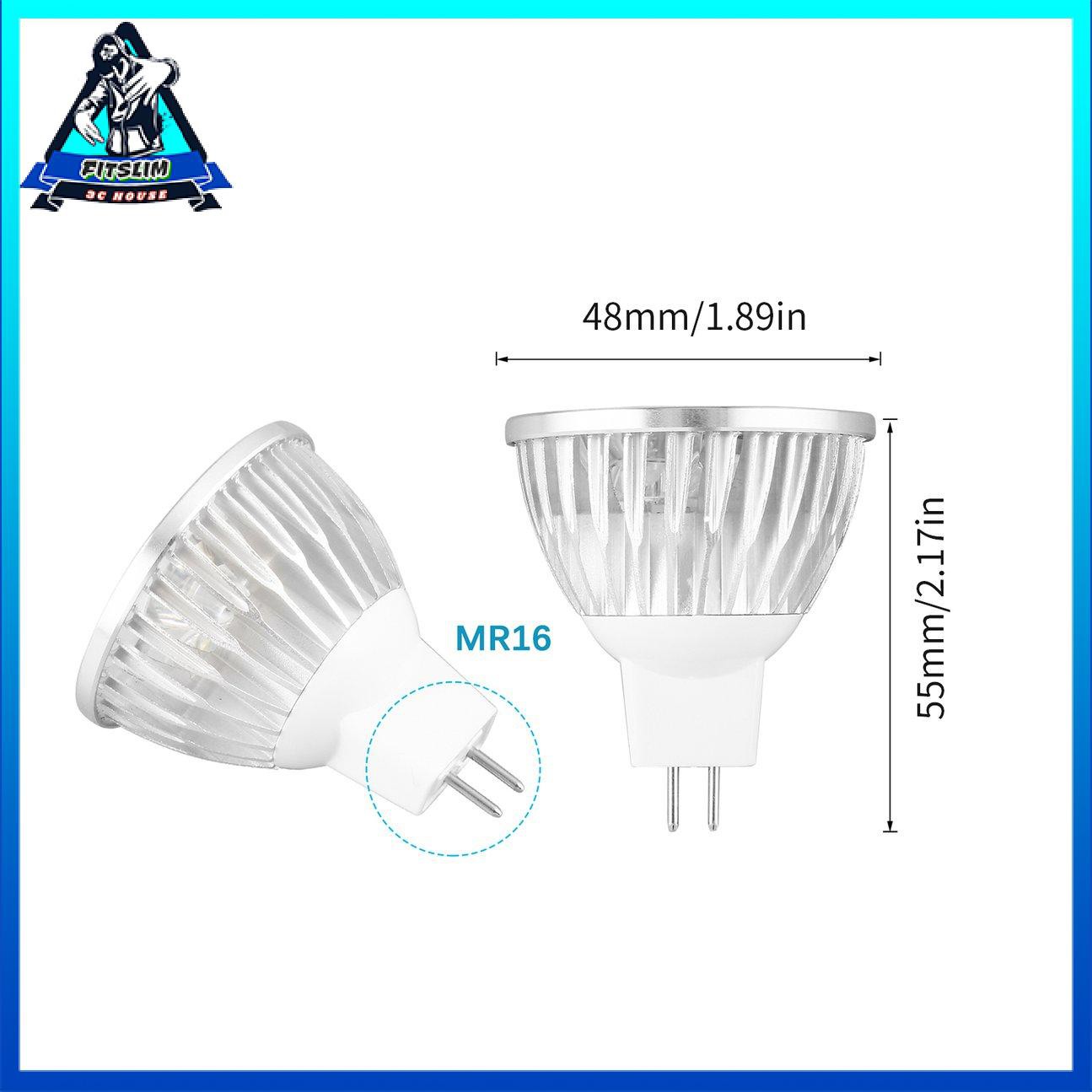 Bóng đèn LED góc chùm 45 độ MR16 Đèn chiếu sáng trắng ấm 4W Đèn chiếu điểm 12V