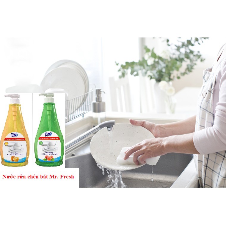Nước rửa bát Mr.Fresh hương đào chai 800ml- Sản xuất và phân phối bởi Hando