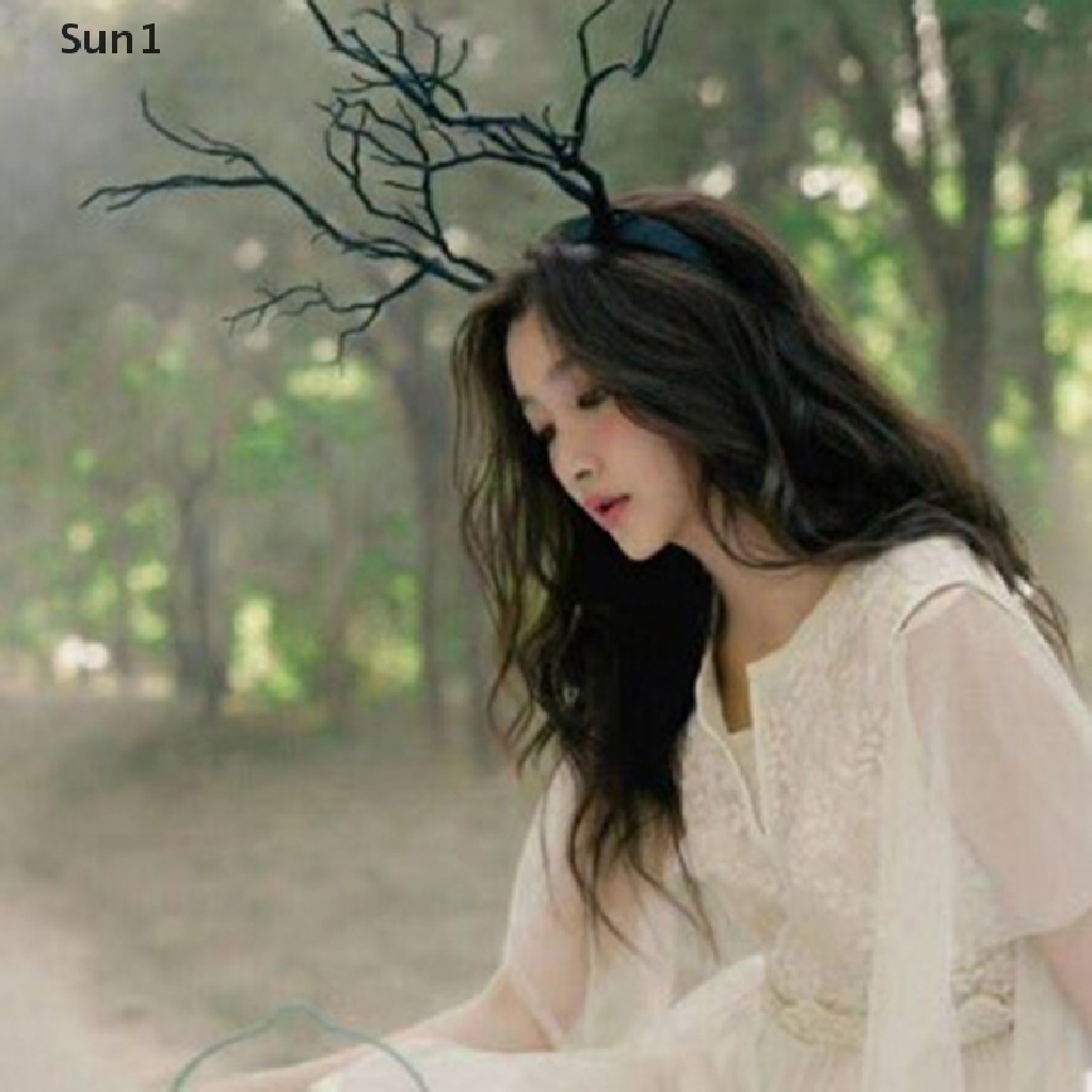 Sun1 &gt; Băng Đô Cài Tóc Hình Nhánh Cây / Tuần Lộc / Cây Thông Dụng Cụ Làm Đẹp Chất Lượng Cao