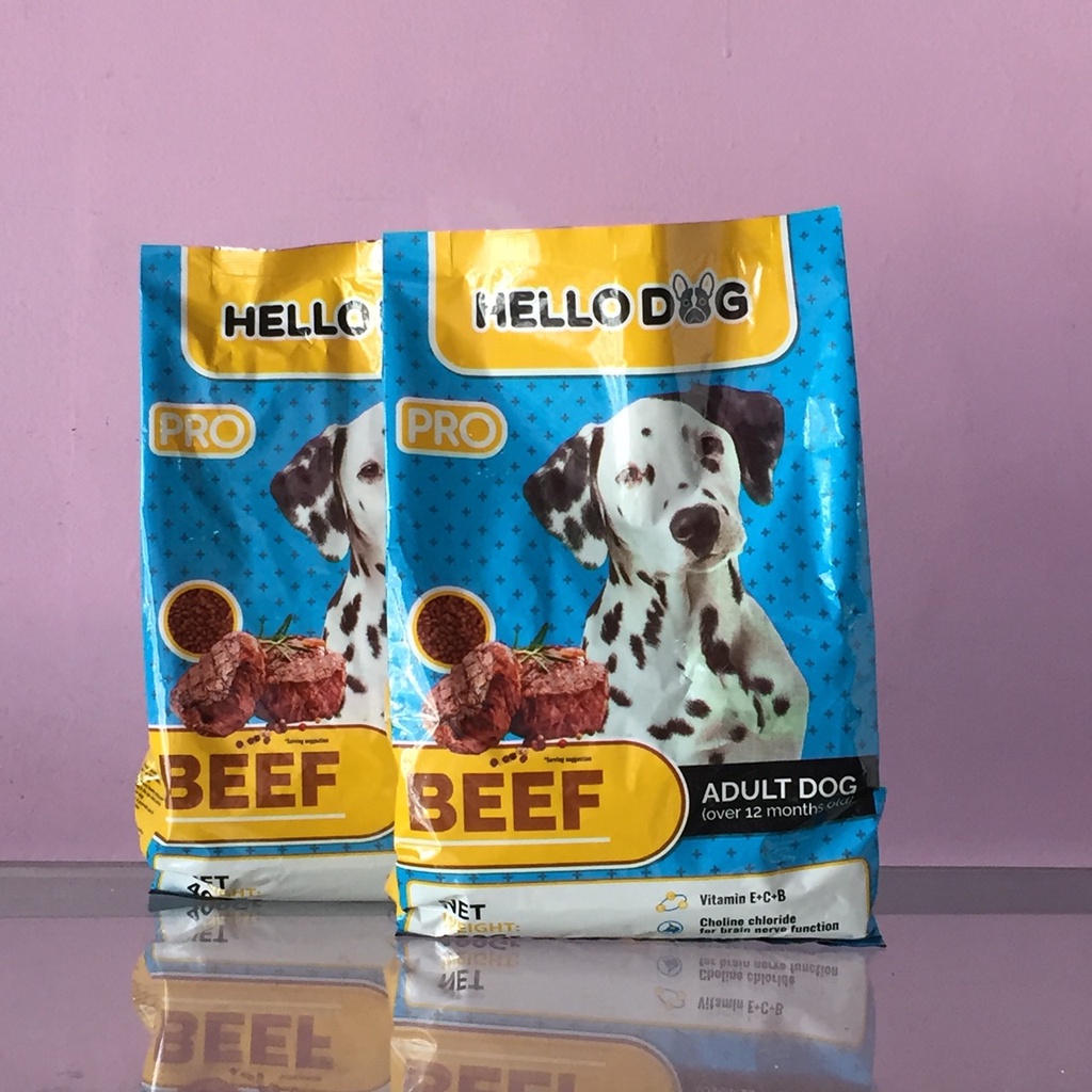 Thức ăn cho chó lớn HELLO DOG ADULT BEEF 400g- Thức ăn cung cấp chất dinh dưỡng cho chó trưởng thành trên 12 tháng tuổi