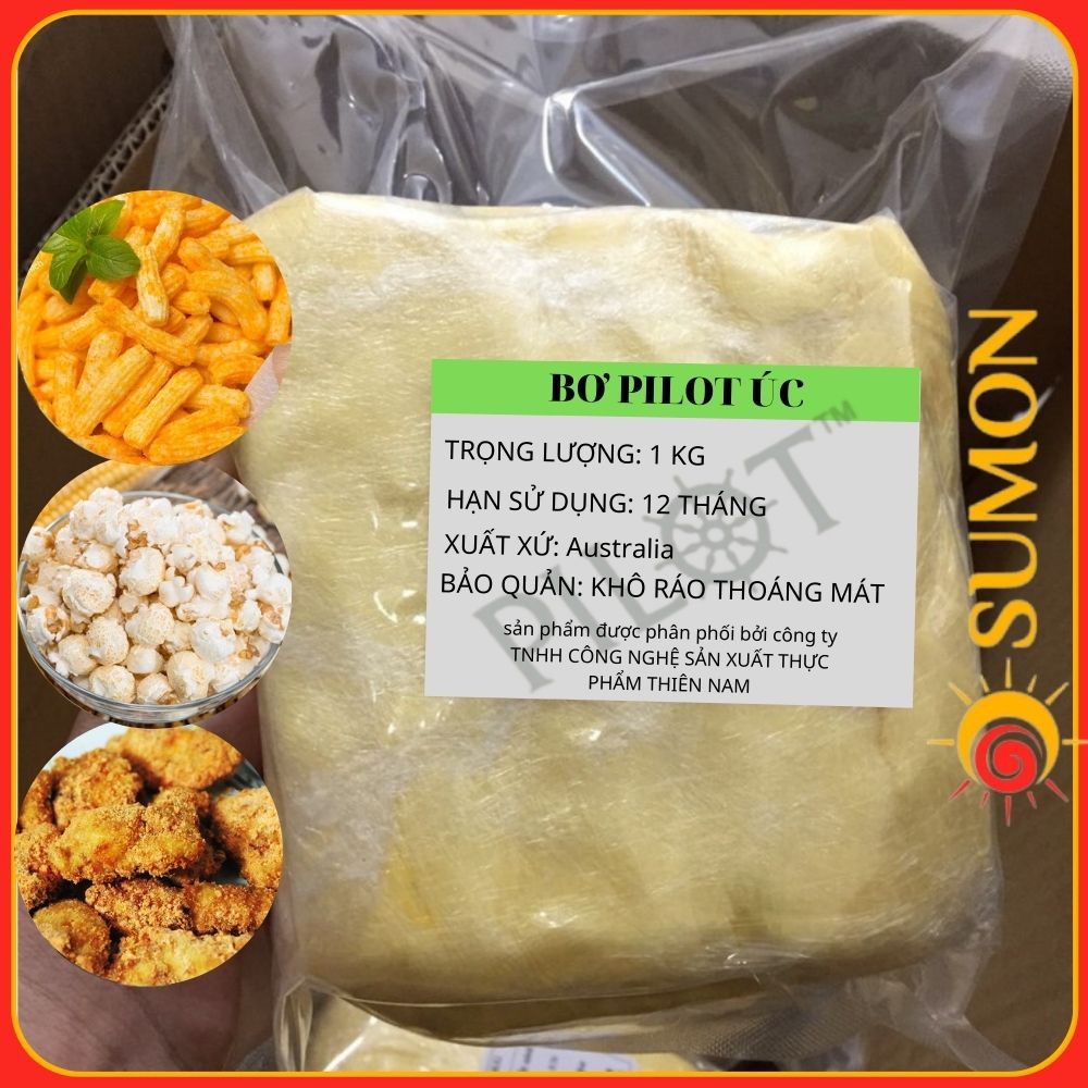 Bơ Úc Pilot SUMON bơ lạt úc Pilot ( 1KG ) dùng làm nguyên liệu bánh, chiên, bắp rang bơ MS48