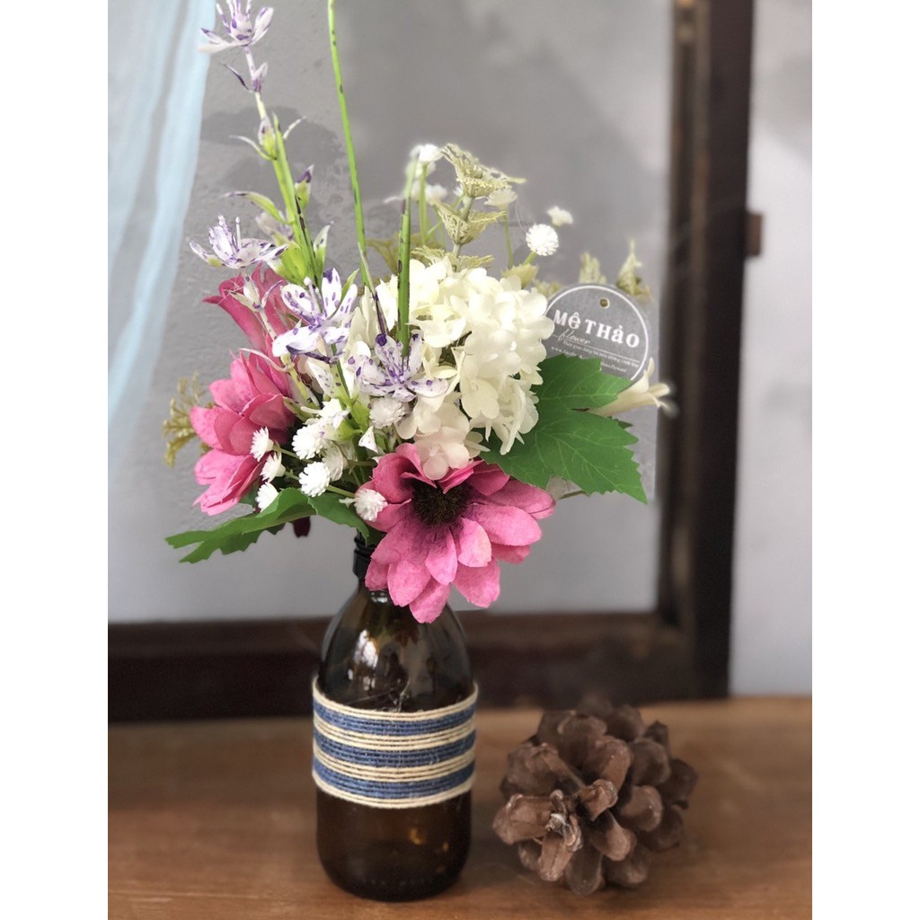 (Ảnh shop chụp) Bình Hoa Giả Chất Liệu Lụa Cao Cấp Trang Trí Nhà Cửa Của Mê Thảo Flower