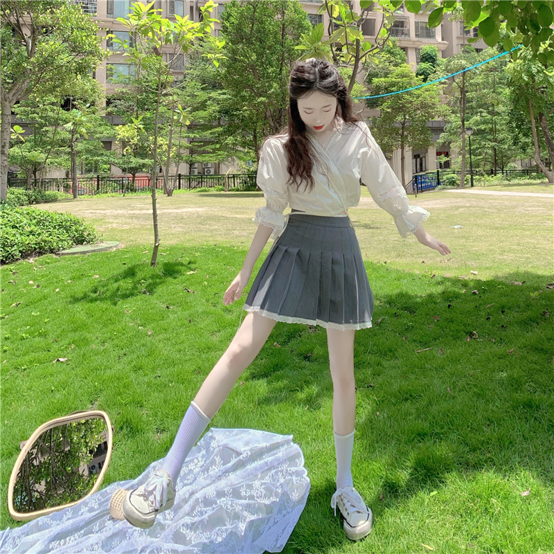 Chân Váy Chữ A Phối Ren Thời Trang Nữ Tính | BigBuy360 - bigbuy360.vn