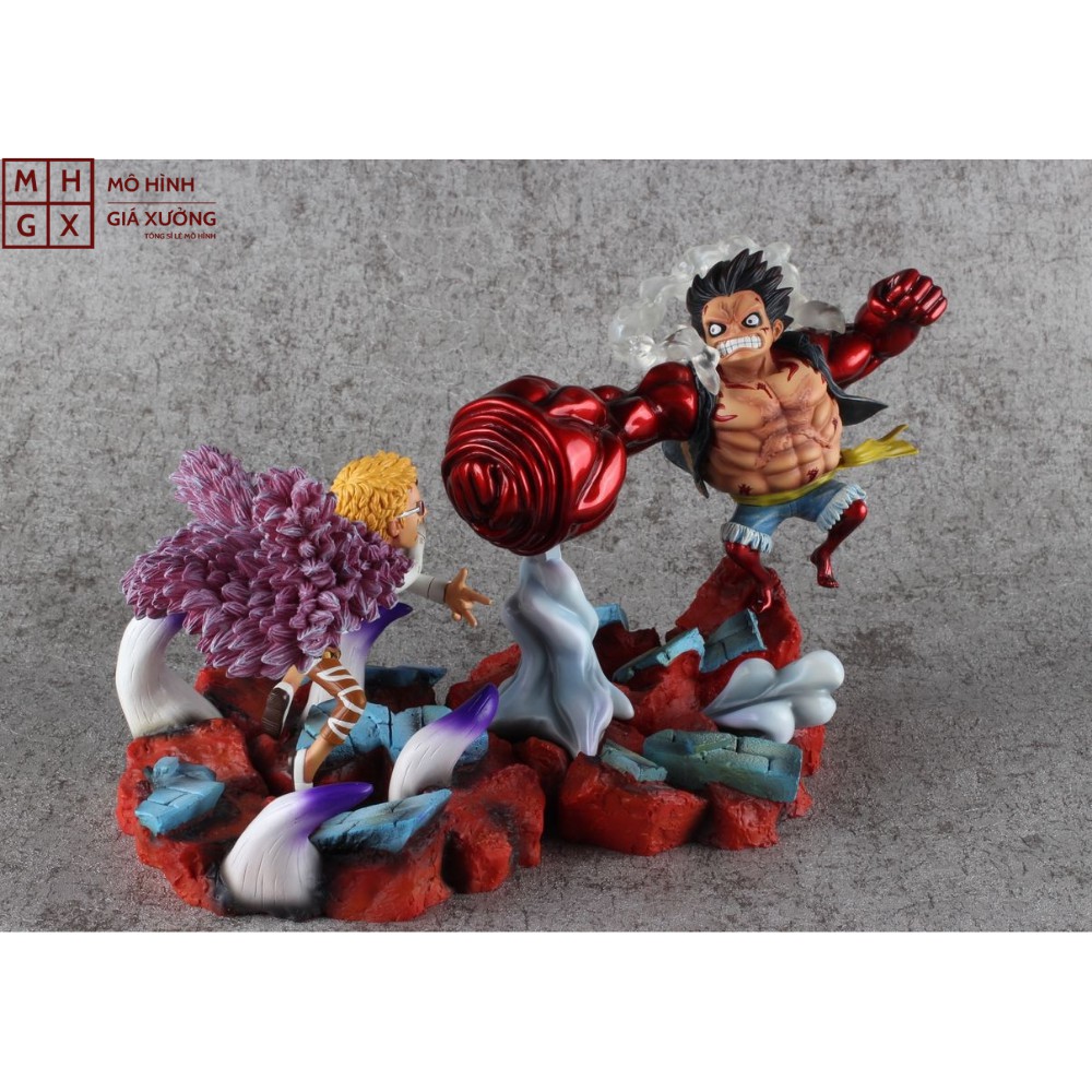 Mô Hình Monkey D.Luffy gear 4 Snake Man đại chiến với Donquixote Doflamingo Cao 12 - 18cm - Figure Tượng One Piece