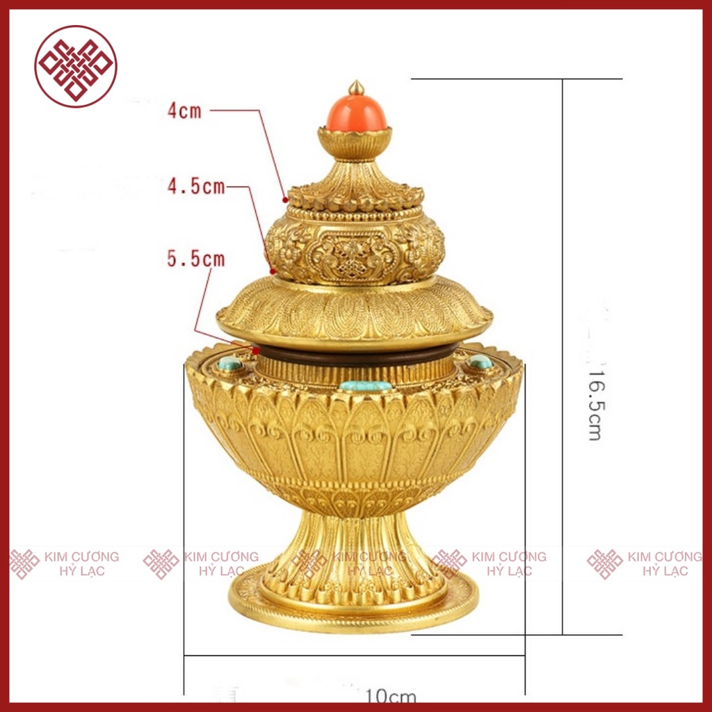 Bảo Bình Mật Tông  Đồng Mạ Vàng