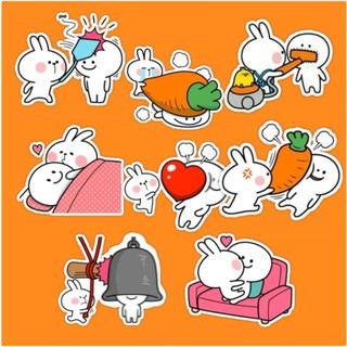 BỘ 50 STICKER THỎ CỰC LẦY CỰC CUTE DÁN TRANG TRÍ ĐT LAPTOP VALI TƯỜNG TỦ KỆ MŨ BẢO HIỂM XE MÁY