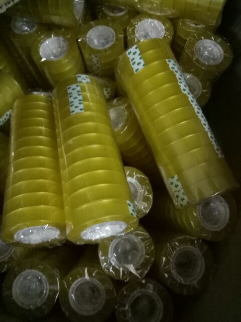 Băng dính nhỏ loại dày 12 cuộn, Băng dính nhỏ văn phòng 10 cuộn