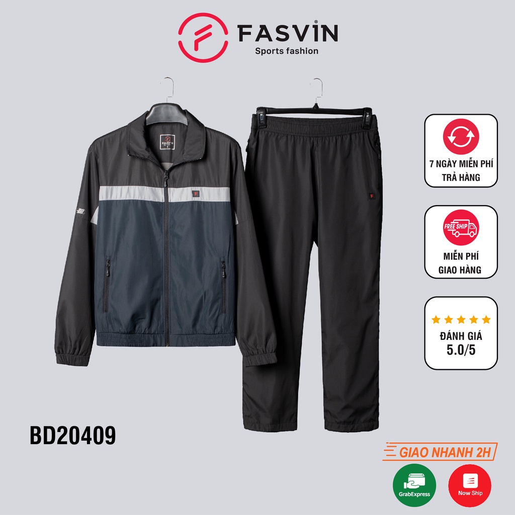 Bộ quần áo gió thể thao nam Fasvin BD20409.HN cản gió tốt