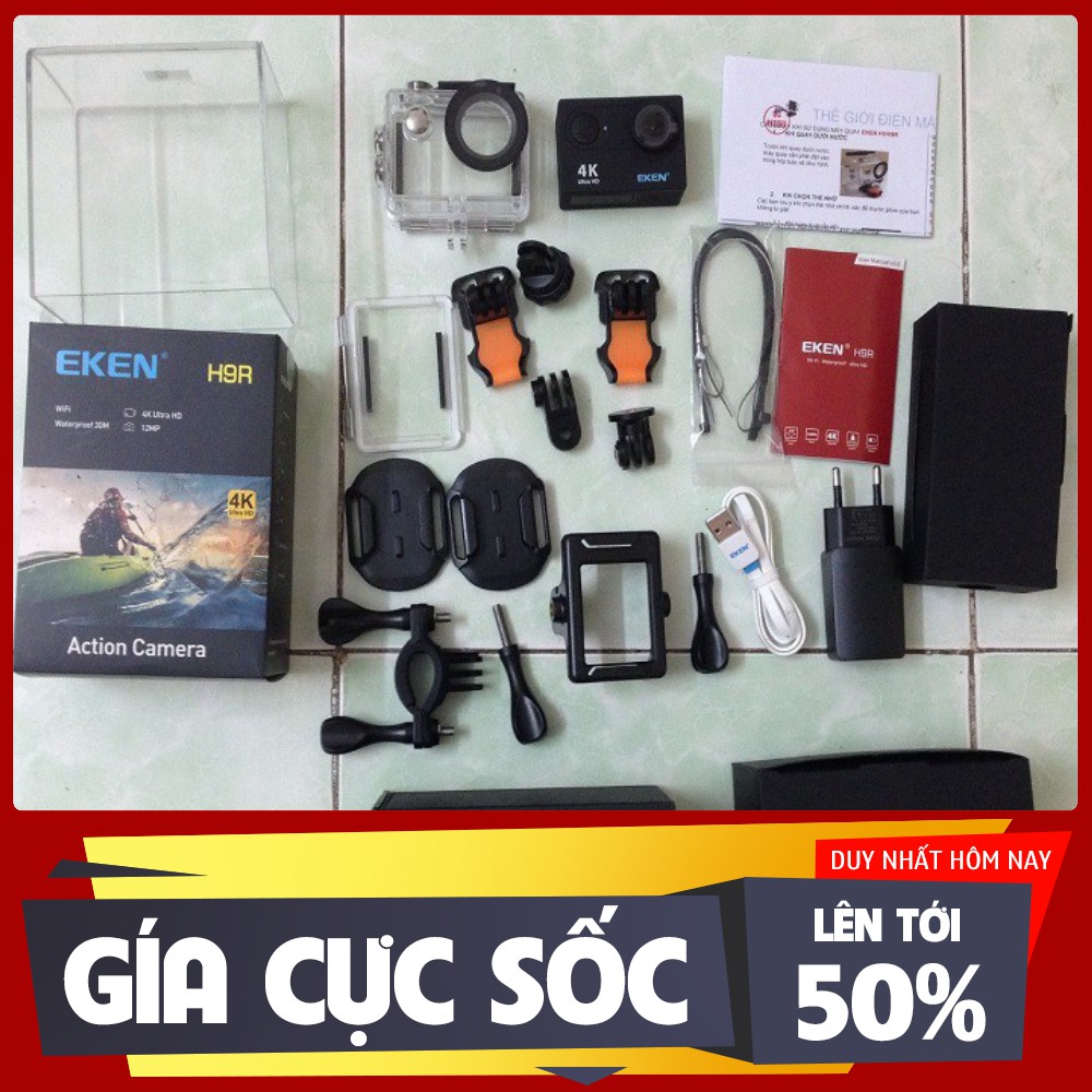 Camera hành trình oto Eken H9/H9R ultra HD 4K wifi phiên bản mới nhất V8.1, camera hành động eken h9r .