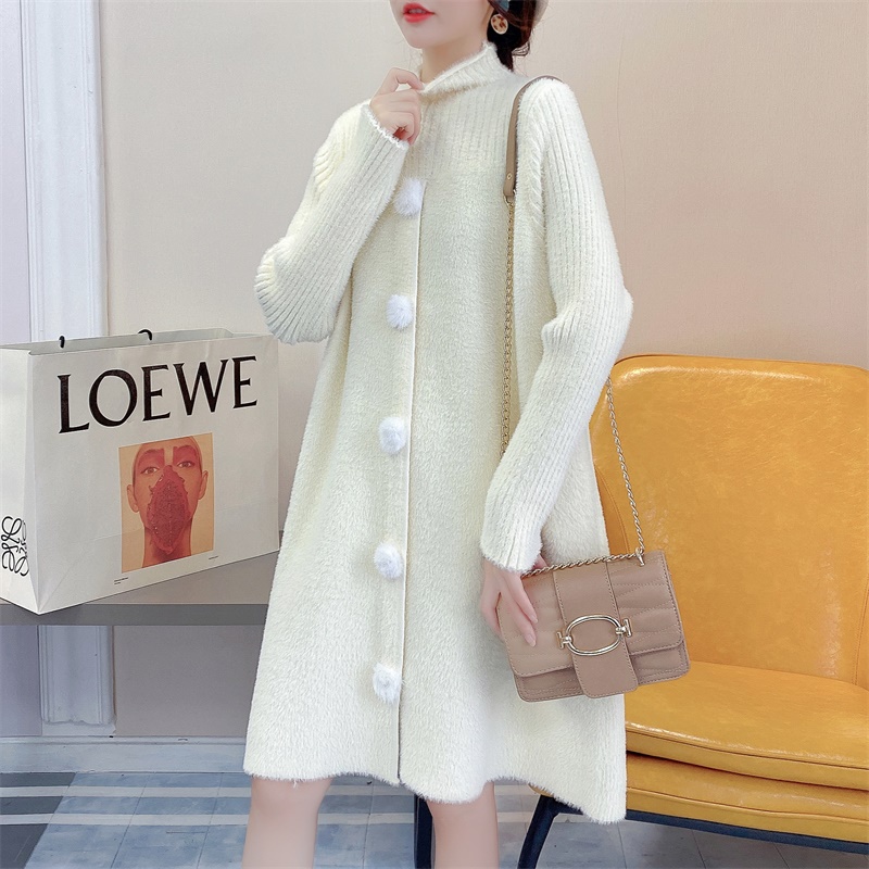 NSCAT-bộ đồ bà bầu 2021 mới phong cách hàn quốc cổ đứng siêu đẹp khí chất size lớn áo len cổ lọ chân váy phụ nữ hàng đầu