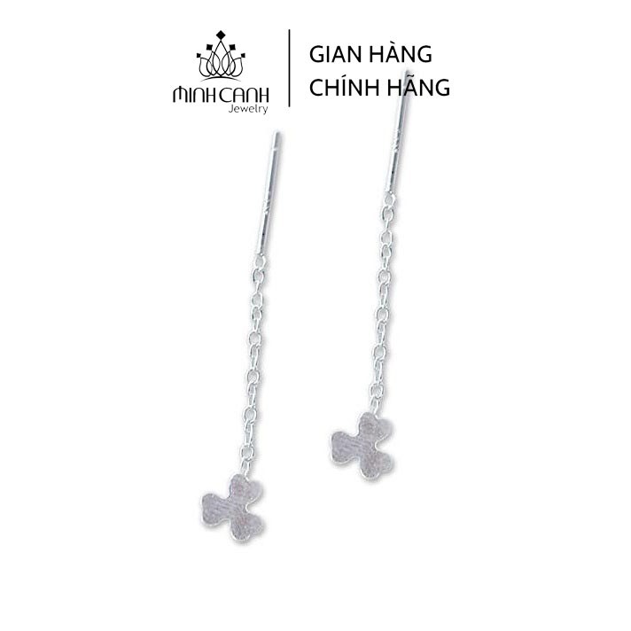 Bông Tai Cỏ 3 Lá Bằng Bạc Dáng Dài - Minh Canh Jewelry