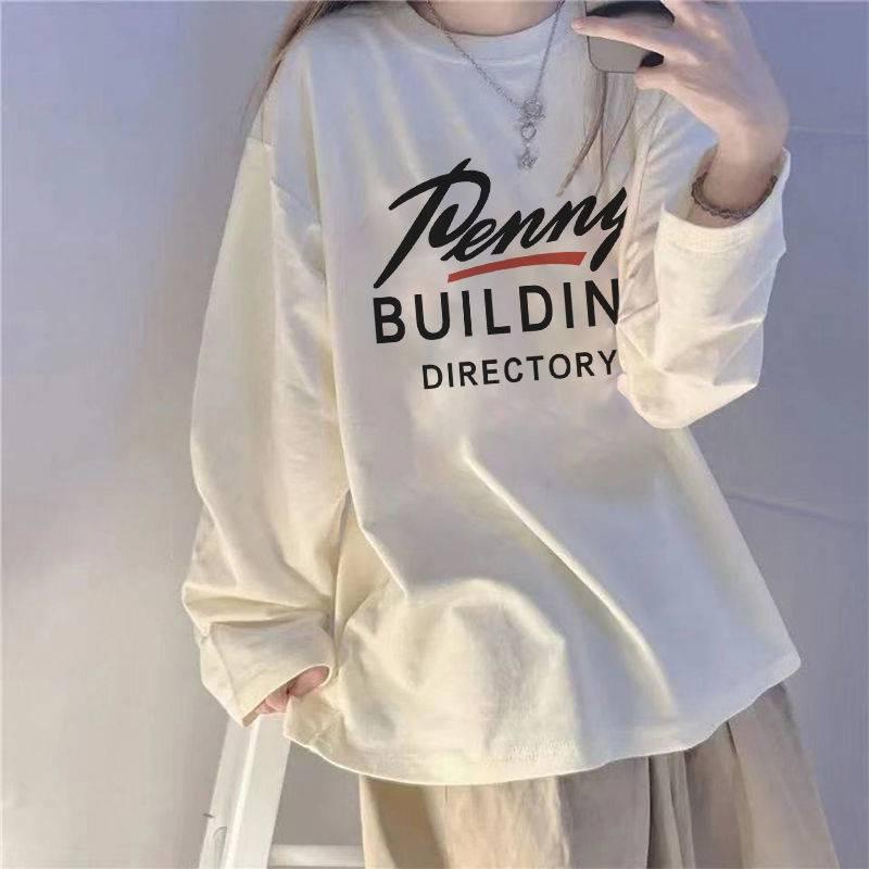 Áo thun tay dài dáng rộng phong cách Hàn Quốc thời trang mới cho nữ