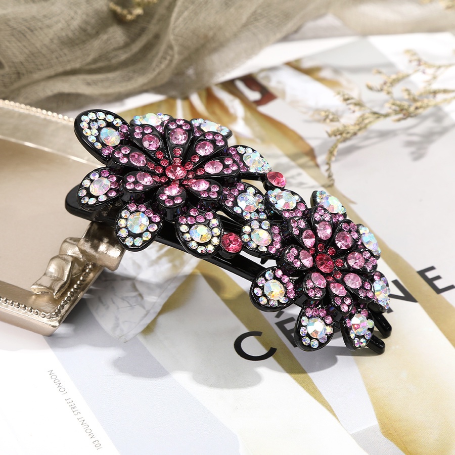 Kẹp tóc hình hoa đính kim cương giả thời trang cổ điển cho nữ