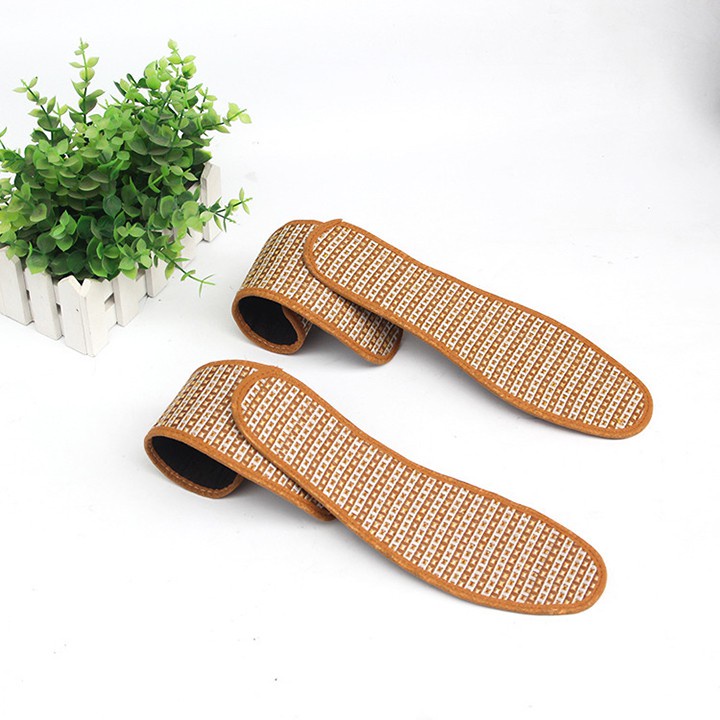 1 cặp lót giày công sở nam khử mùi sợi tre thoáng khí thấm mồ hôi êm chân chống trơn trượt