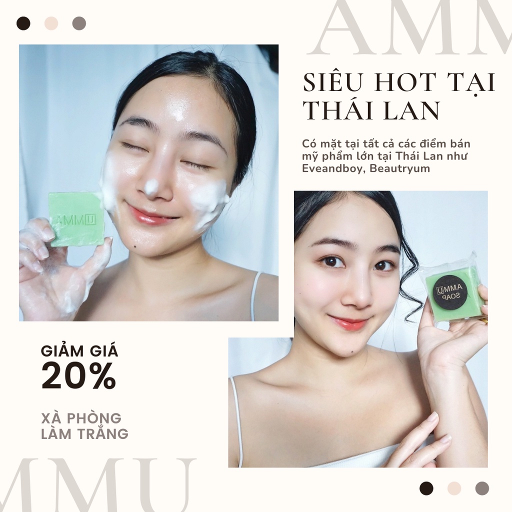 [Độc Quyền] Xà bông trắng da Thái Lan AMMU giảm mụn lưng Acne Apple Soap 65g