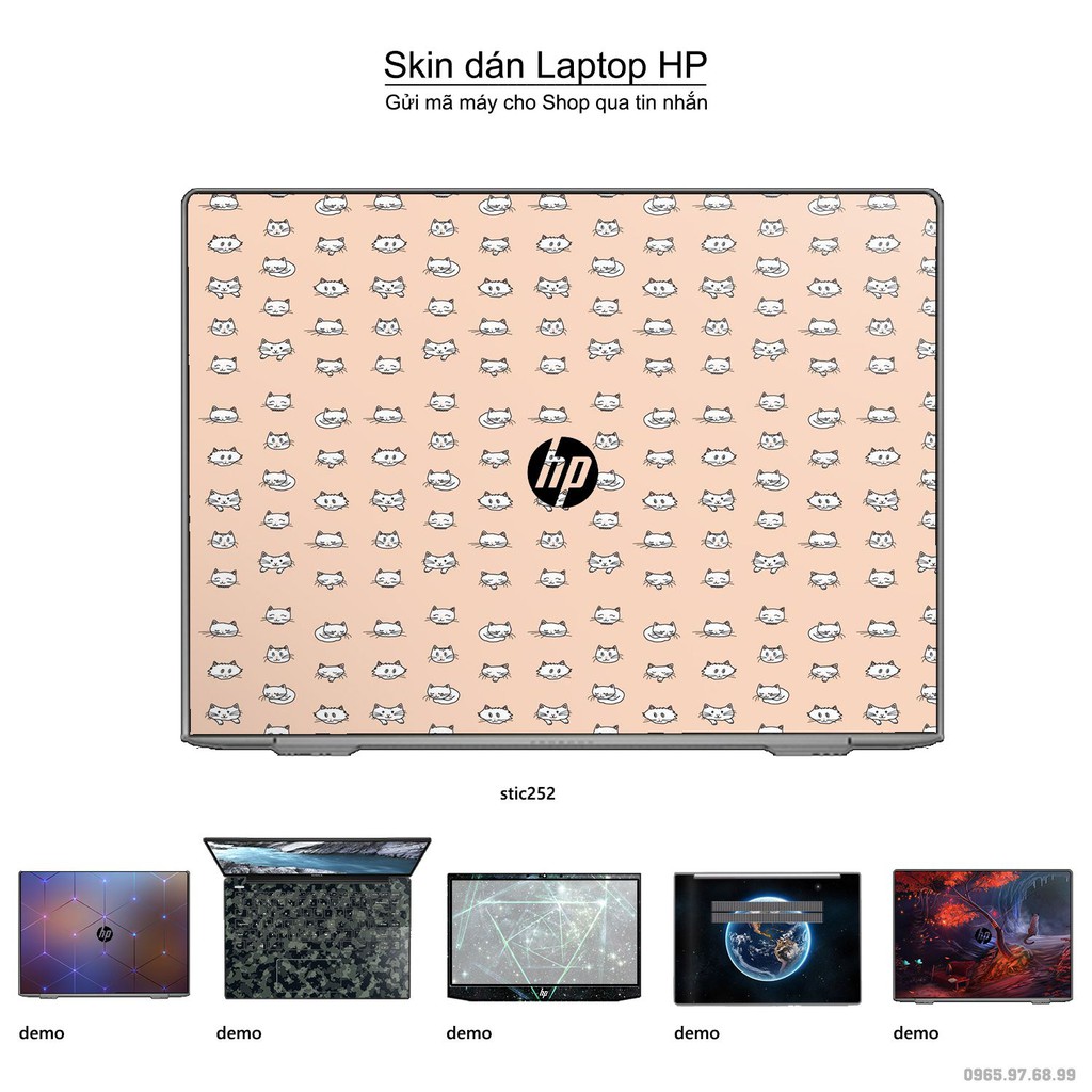 Skin dán Laptop HP in hình mèo con - stic252 (inbox mã máy cho Shop)