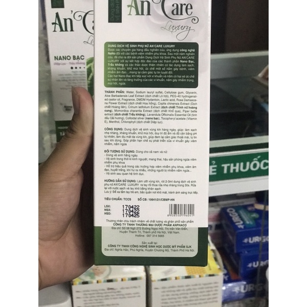 Dung dịch vệ sinh phụ nữ AN CARE luxury hương trầu không chai 150ml