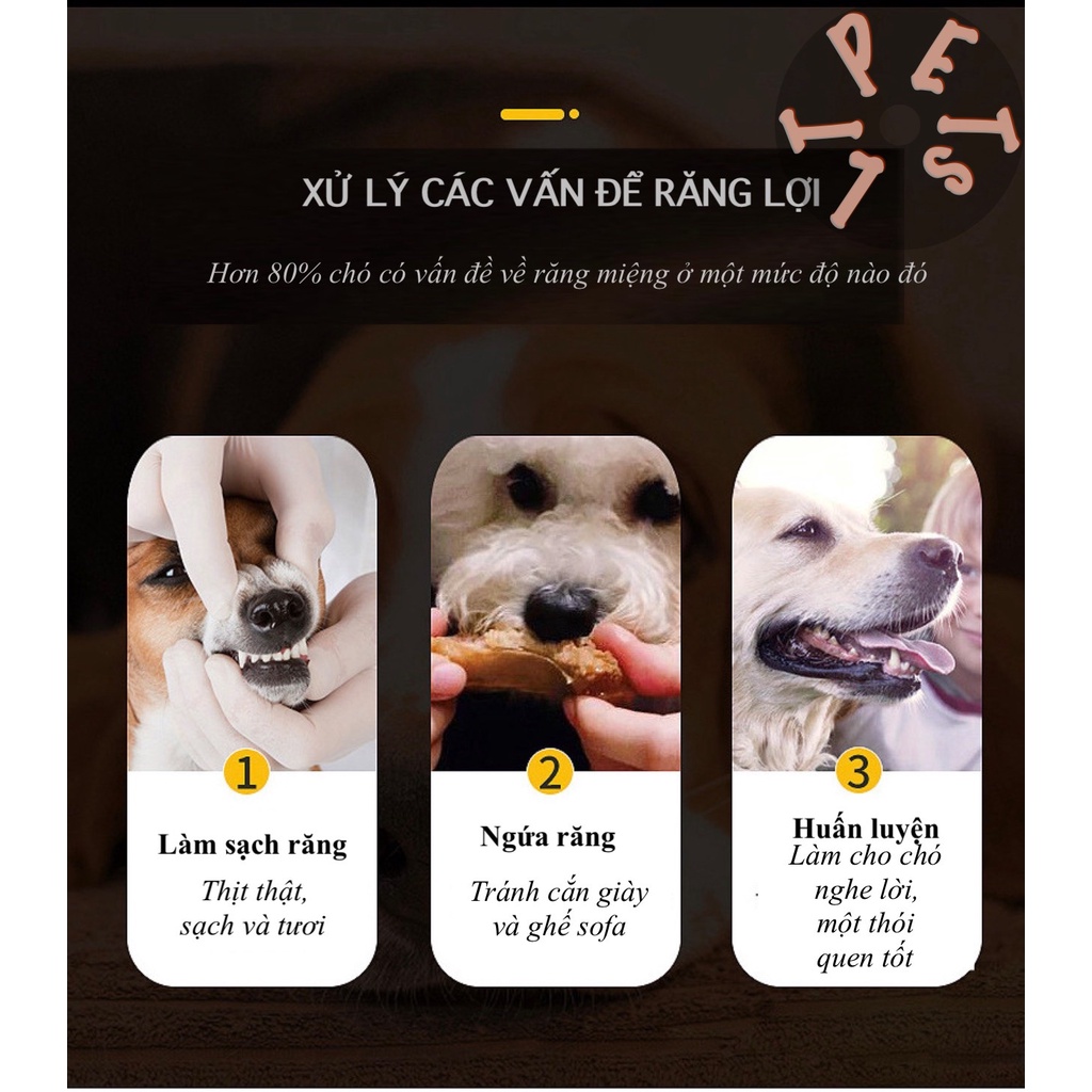 Thịt bò,gà,vịt tươi sấy khô Dog snacks- bánh thưởng cho cún cưng gói 400g