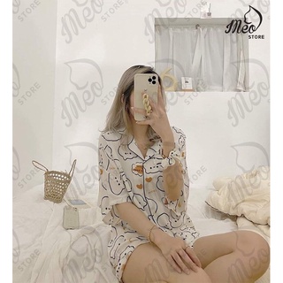 Đồ bộ lụa pijama cánh dơi mềm mịn mát.