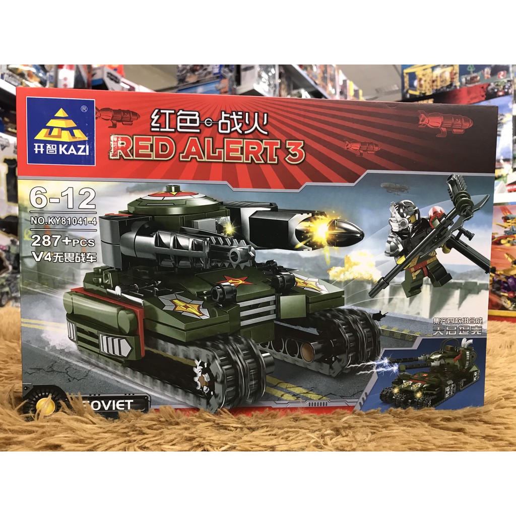 Bộ lego xe tăng Red Alert 3 ♥ Bộ xếp hình lắp ráp xe tăng quân sự NO.KY81041 cho bé vui chơi sáng tạo