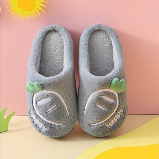 Dép đi trong nhà nhung lông êm chân cho bé trai và bé gái - D105
