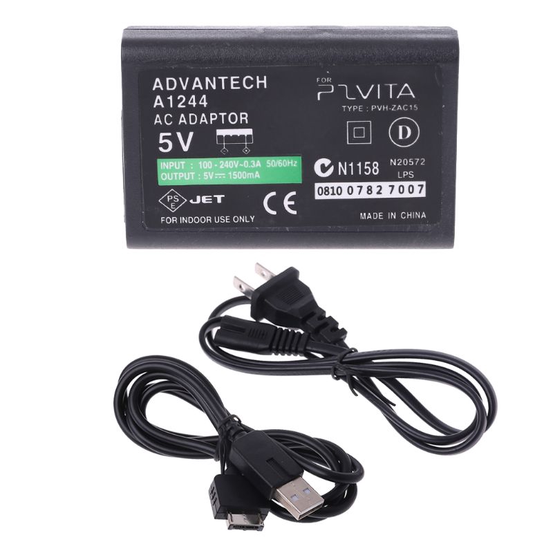 AC Power Adapter USB Data Cable Supply Convert Charger For Sony PS Vita PSV