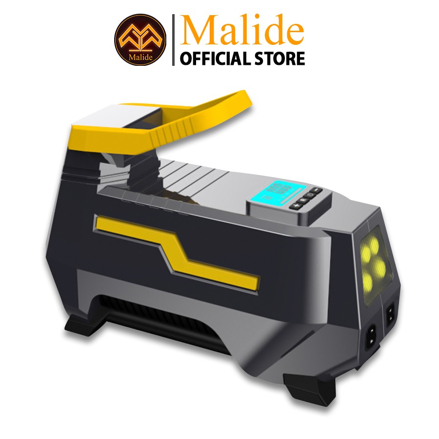 Máy bơm lốp xe ô tô điện tử Malide cao cấp thông minh - Tự ngắt khi bơm đầy - Màn LCD, thiết kế tiện dụng