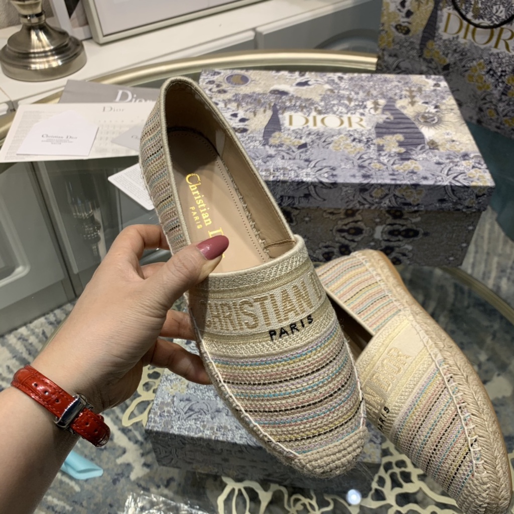 Không Hộp Mới Của Phụ Nữ Galaville Espadrilles Cotton Thêu Chỉ Kim Loại