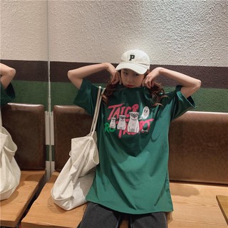 1hitshop áo thun tay lỡ Unisex, áo phông form rộng, áo phông in hình chú chó siêu cưng