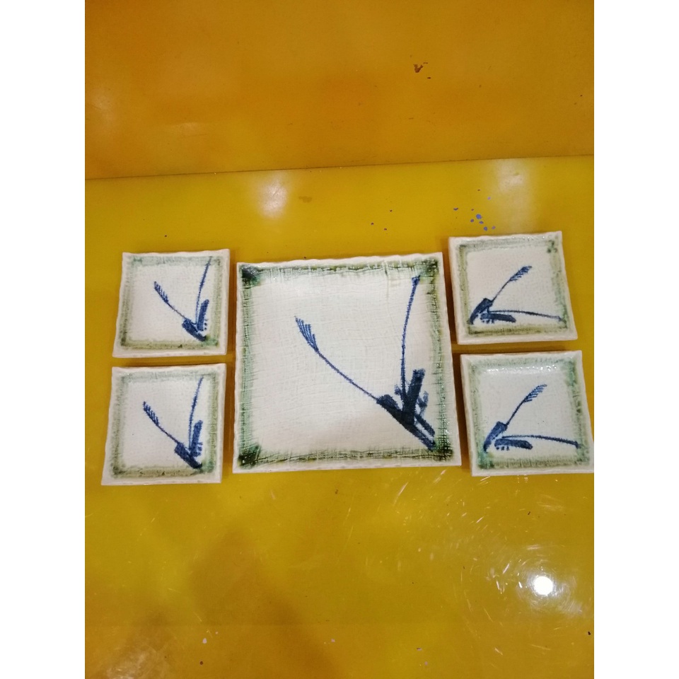 Bộ đĩa sứ nội địa Nhật, đĩa to size 22cm, đĩa nhỏ size 12cm (mã 919)