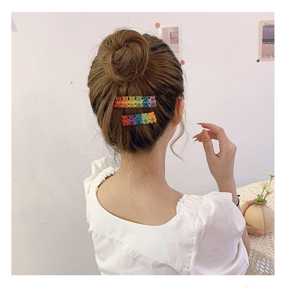 ♪Con đường♪ Kẹp Tóc Hình Gấu Màu Sắc Ngọt Ngào Dễ Thương Cho Nữ