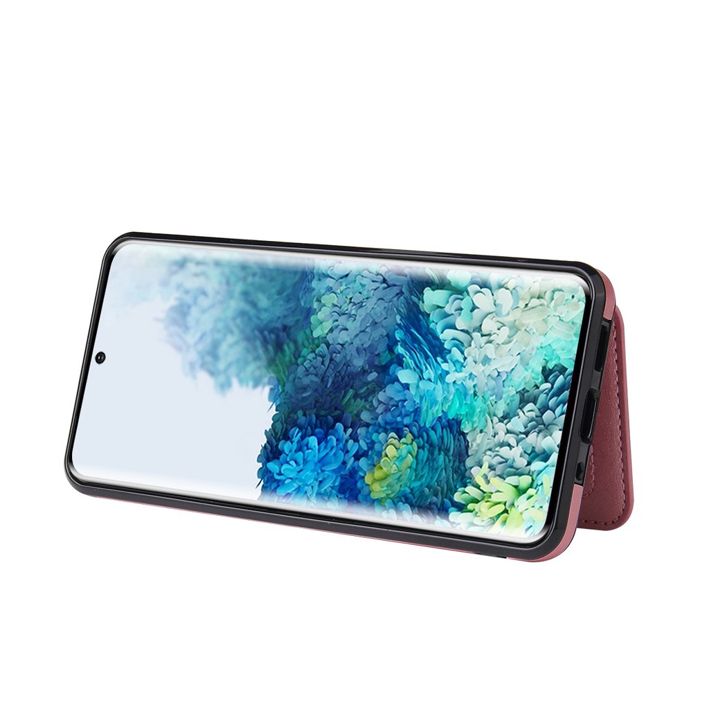 Bao da điện thoại PU dạng ví nắp lật có ngăn đựng thẻ 2 lớp+giá đỡ cho Samsung Galaxy A71 A51 A21S A41 A21 A11 A01 Core